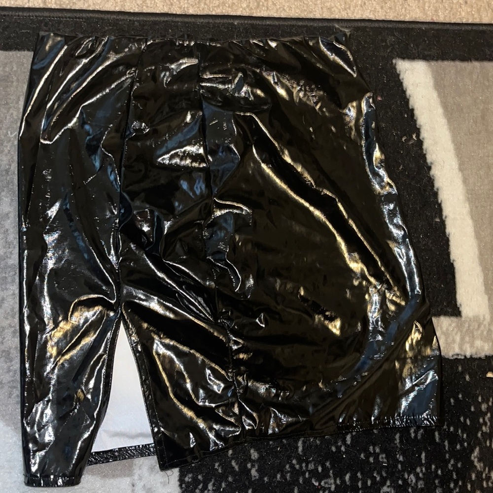 Black leather skirt
